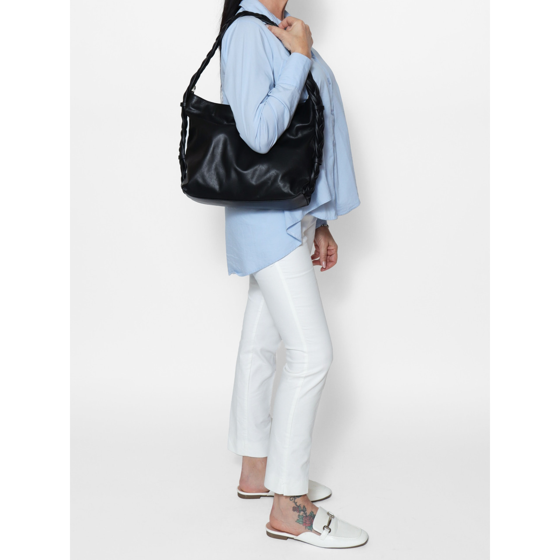 Borsa a spalla da donna - Modello Umbria - Vera pelle - 31.0 x 26.0 x 12.0 cm