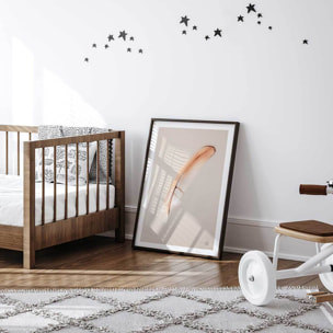 Affiche enfant plume flottante  Affiche + cadre en bois - Noir