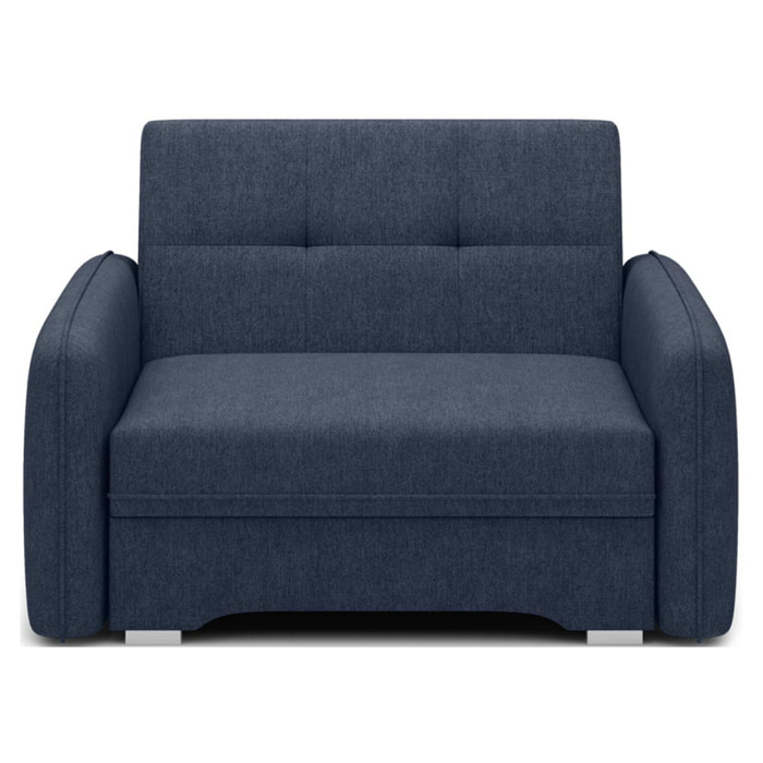 Michelle - fauteuil convertible avec coffre en velours - Bleu