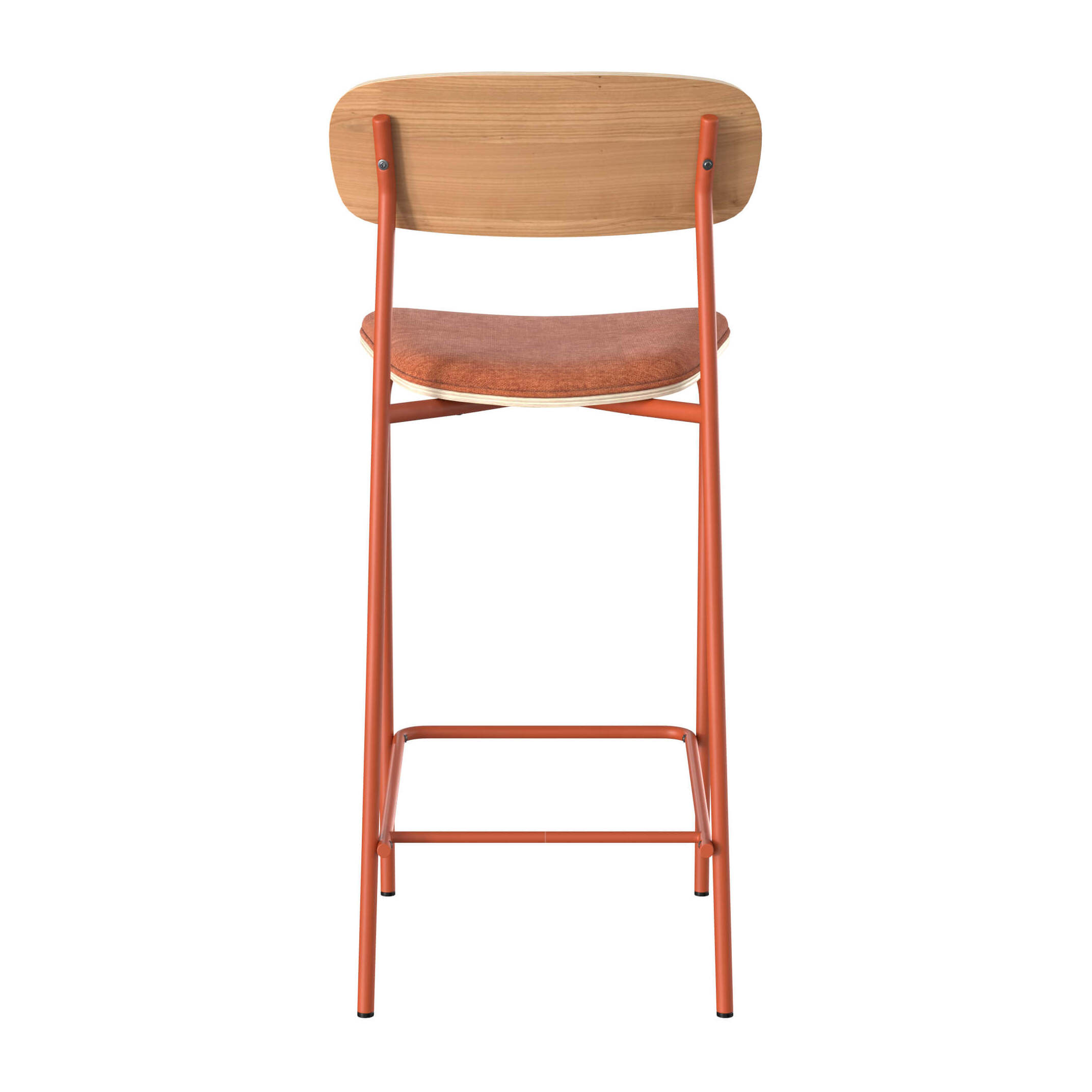 Lot de 2 chaises pour îlot central en tissu terracotta 65 cm - Alba