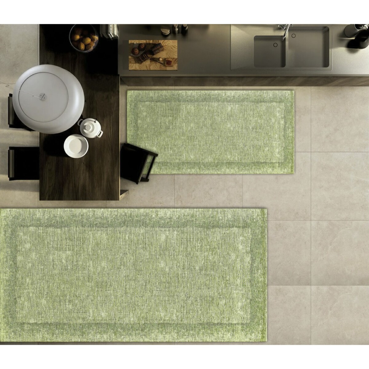Passatoia Guida Tappeto Cucina Verde