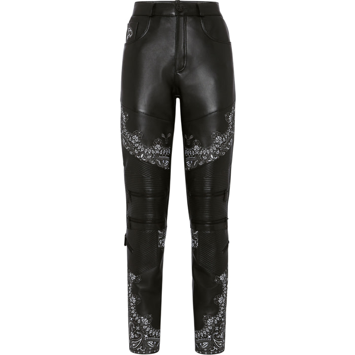 PHILIPP PLEIN Leather Trousers PAISLEY