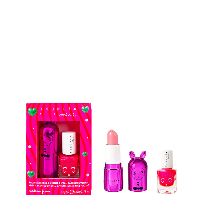 Merry & Glowy - Duo Baume à Lèvres & Vernis à l'Eau Parfumés Vegan