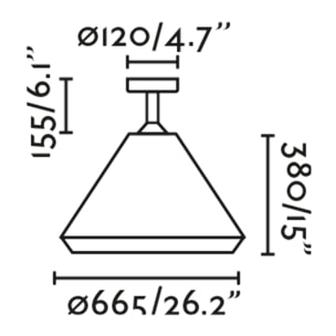 SAIGON OUT T70 M Suspension fixe crème