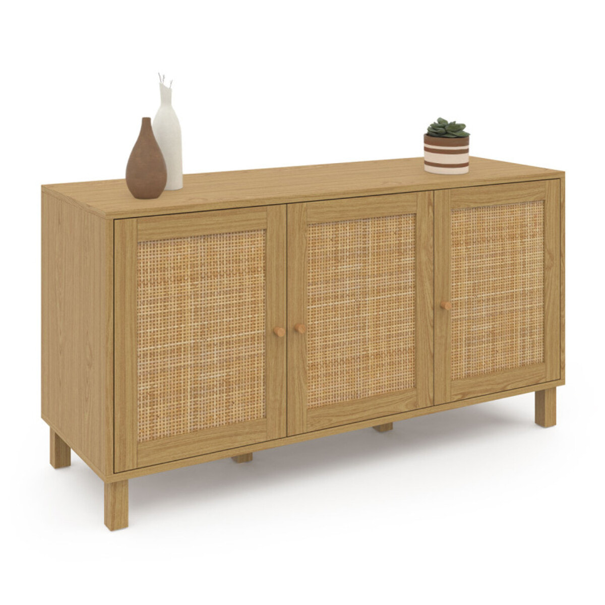 Buffet Erin 3 portes en cannage L113cm