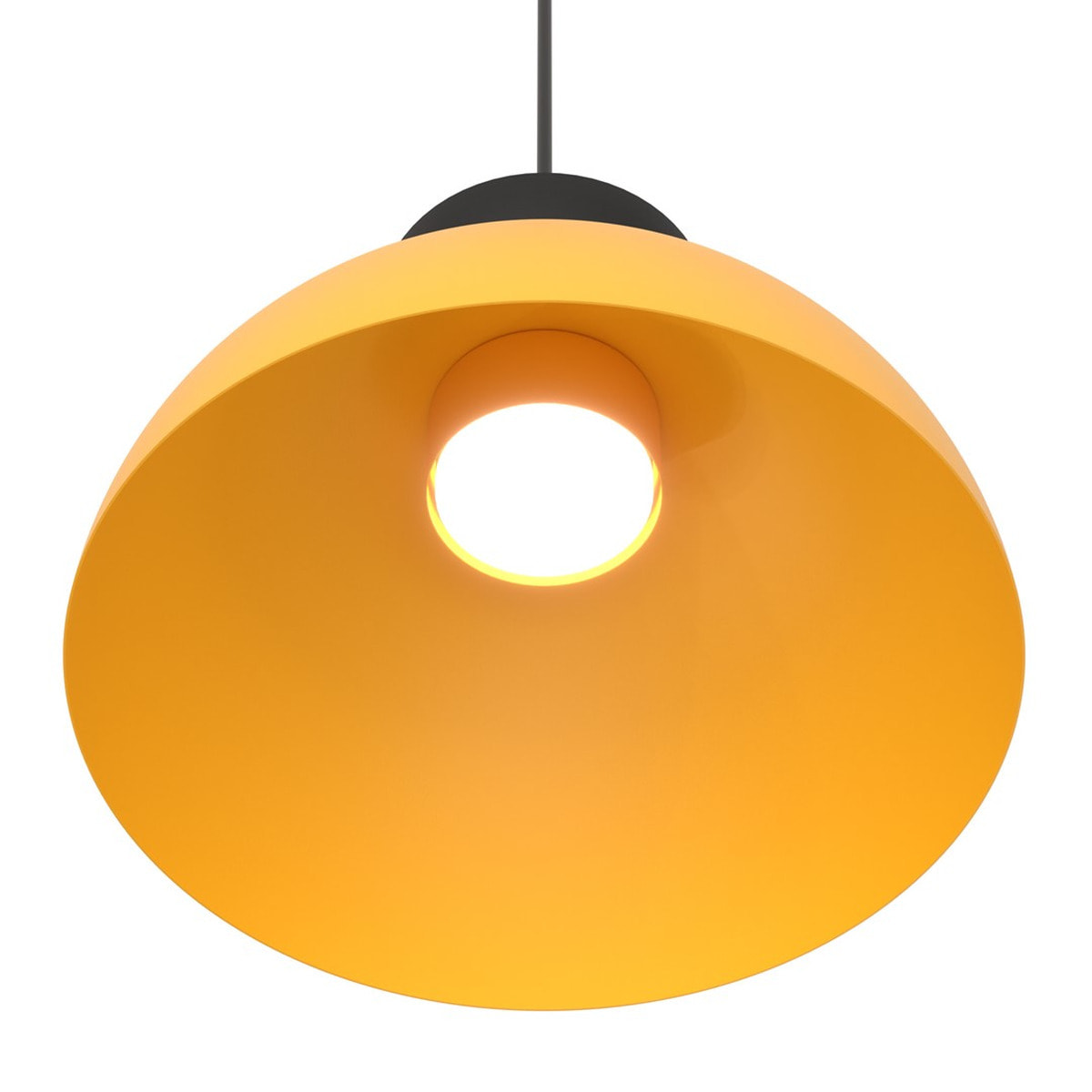 Lampada a sospensione Lunaro in acciaio color arancione