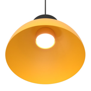 Lampada a sospensione Lunaro in acciaio color arancione