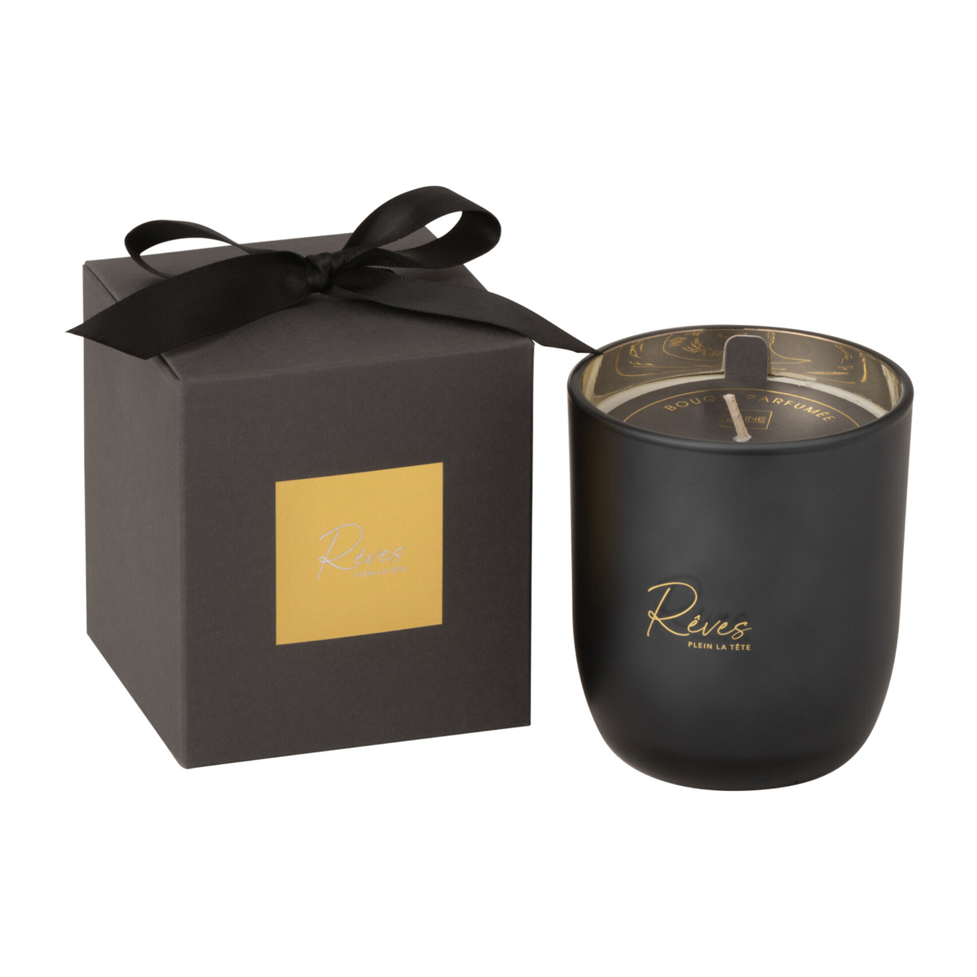 J-Line bougie parfumée Rêves Noir - Rainbow Reef - verre - noir - small - 35H