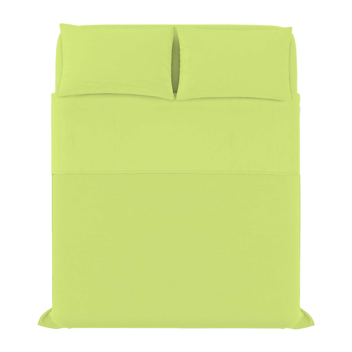 COMPLETO LETTO MAX COLOR, 100% Cotone, Made in Italy - VERDE ACIDO