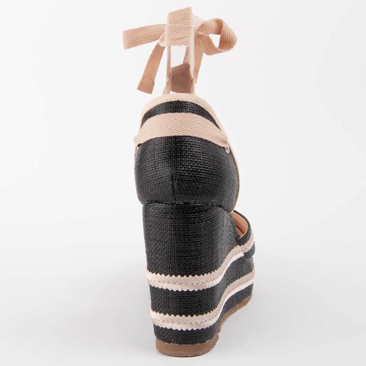 Alpargata De Cuña - Negro - Altura: 10 Cm