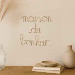 Mot fil de laiton 'MAISON DU BONHEUR' - Doré Vieilli