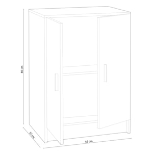 Armario Multi Useful Low 2 Puertas Blanco