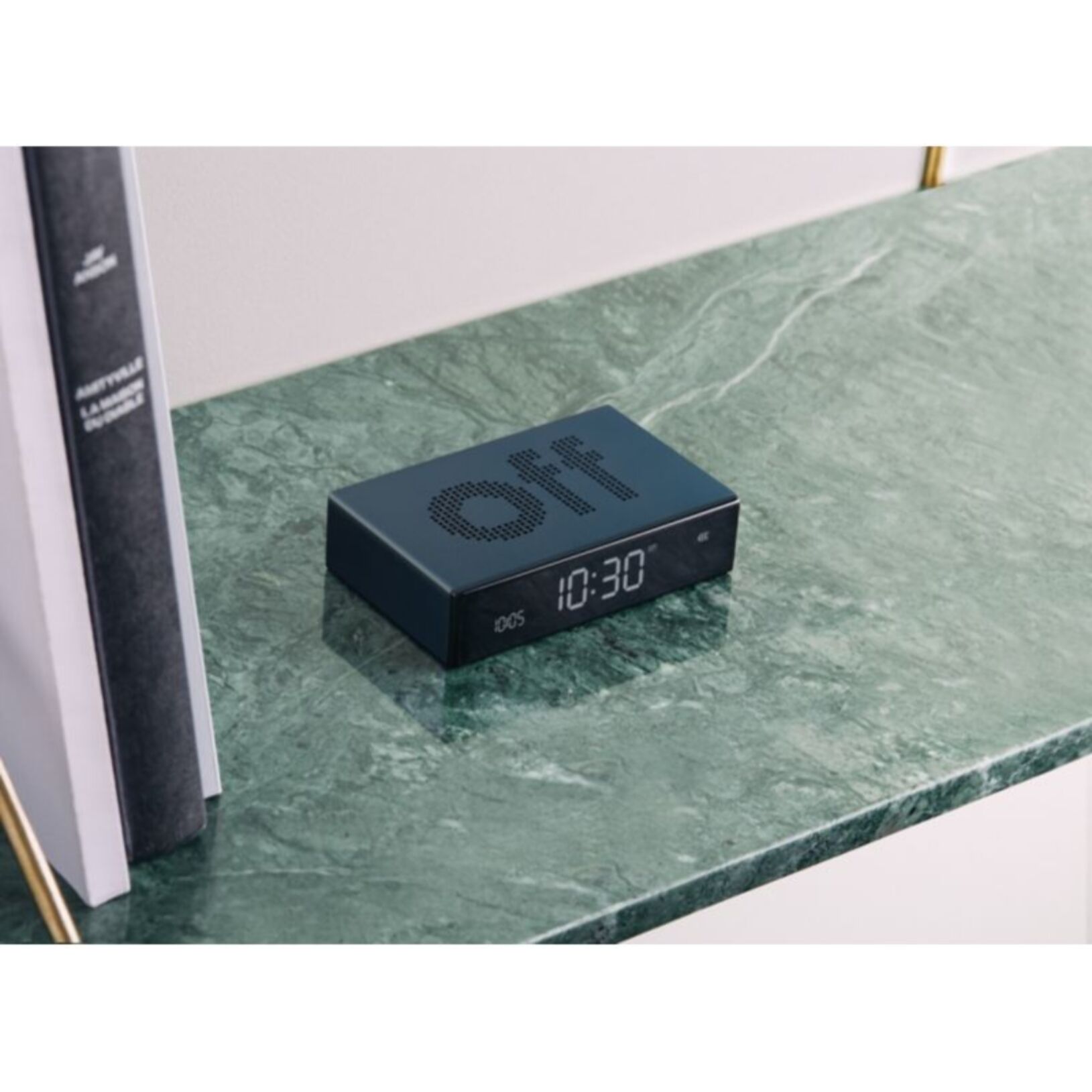 Réveil LEXON Flip Premium Rechargeable Aluminium Bleu