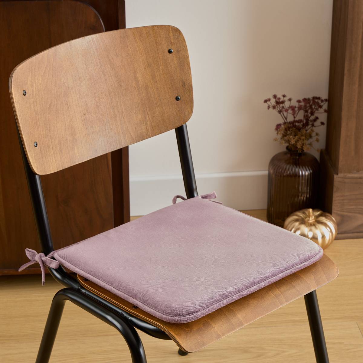 Galette de chaise Lilou violet clair 38x38cm