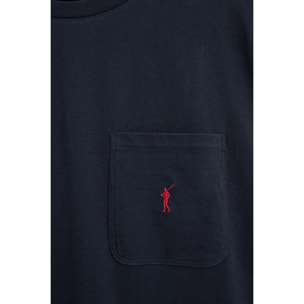 Maglietta blu marino con tasca e logo Rigby Go