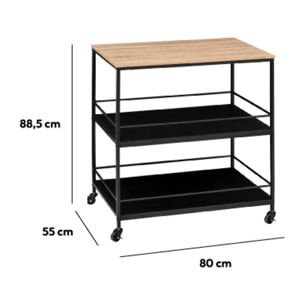 Desserte grand modèle 2 niveaux Noir Aliaj