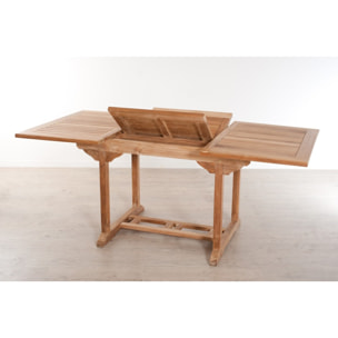 FUN - SALON DE JARDIN EN BOIS TECK 4/6 pers - 1 Table rectangulaire extensible 120/180*90 cm et 6 chaises