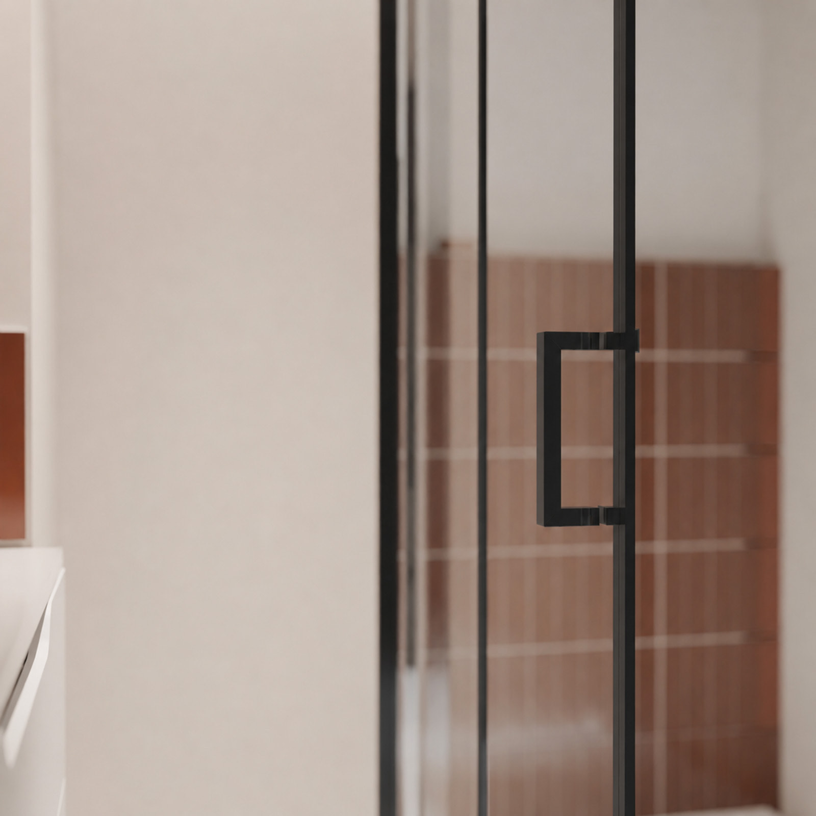 Porte de douche pivotante pliante double sens avec charnières 90x195 cm - Profilé Noir mat - ORIANA