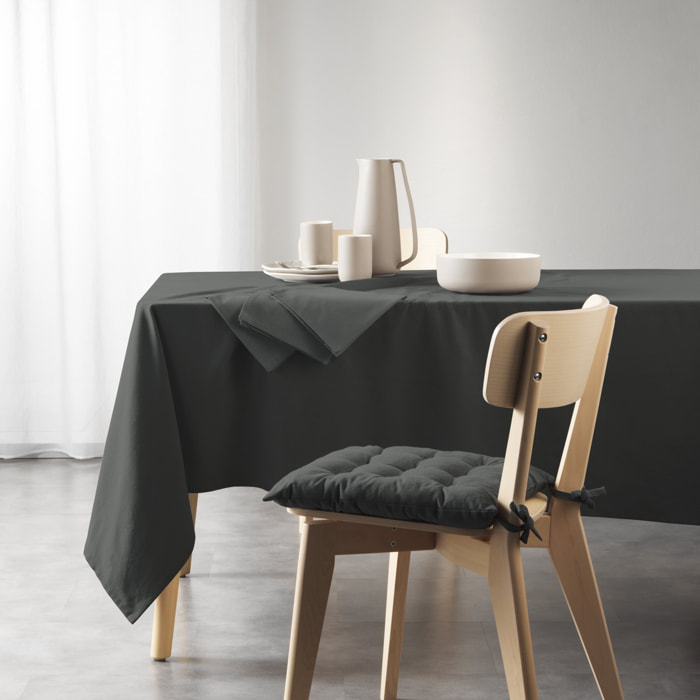 Nappe unie en coton recyclé - Gris anthracite