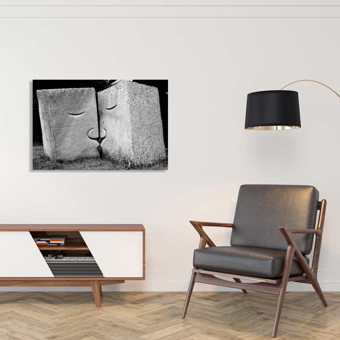 Tableau noir et blanc embrassez-vous Tableau alu Dibond