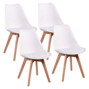 Sedia ergonomica gambe in legno 4 pz - Candice