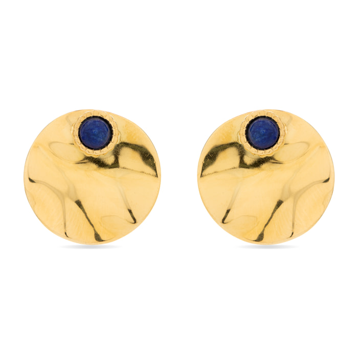 Pendientes de Lapislazuli Natural acabados en oro amarillo de 18k