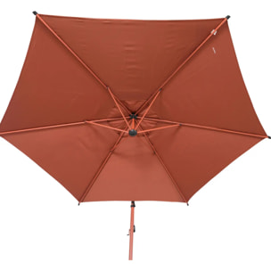 Parasol déporté rond Manoa 3m acajou