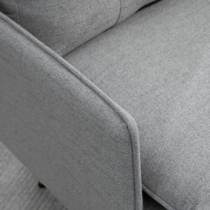 Butaca de Salón Sillón Relax con Reposabrazos Asiento Acolchado y Patas de Acero Sofá Individual de Moderno para Dormitorio 76x68x80 cm Gris