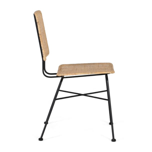 Silla de Rattan Natural 45 Cm Estilo Mediterráneo