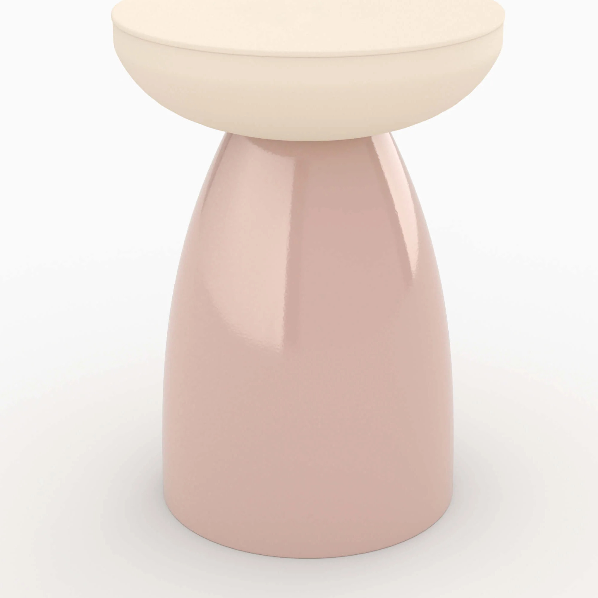 Table d'appoint ronde en métal rose D40 cm - Colette