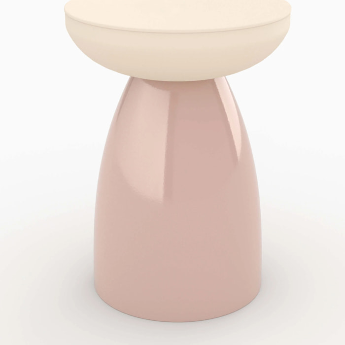 Table d'appoint ronde en métal rose D40 cm - Colette