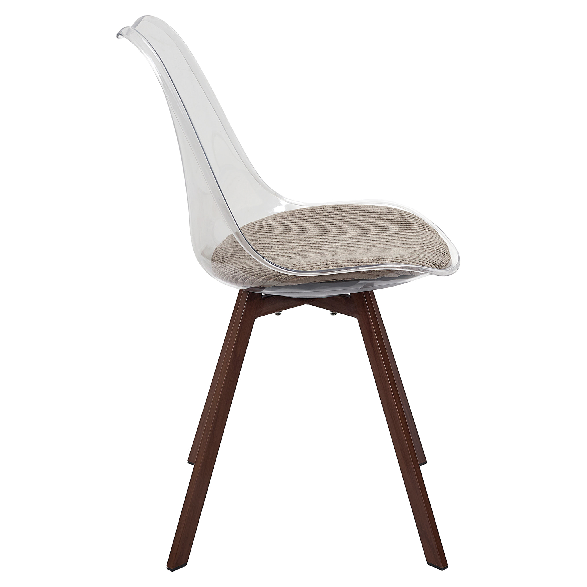 Chaise Transparente Coussin Cotele Scott Taupe - Lot De 4