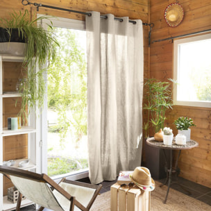 Rideau uni 100% coton Grege