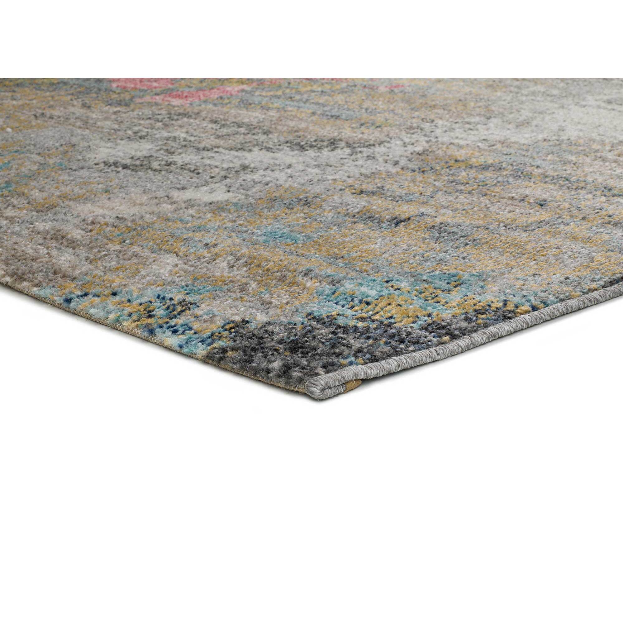 AMIRA Alfombra abstracta de pelo corto multicolor, varias medidas disponibles