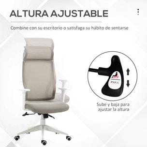 Silla de Oficina Ergonómica 64x61x120,9-128,9 cm Gris