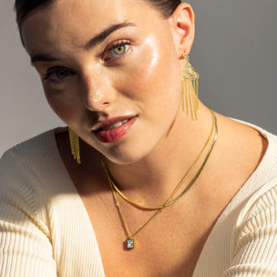 Collar de Circonita acabado en oro amarillo de 18K- Beda