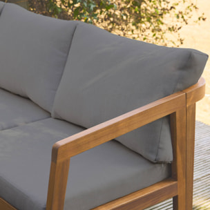 Salon de jardin d'angle bois d'acacia 5 places LOBERIA CORNER