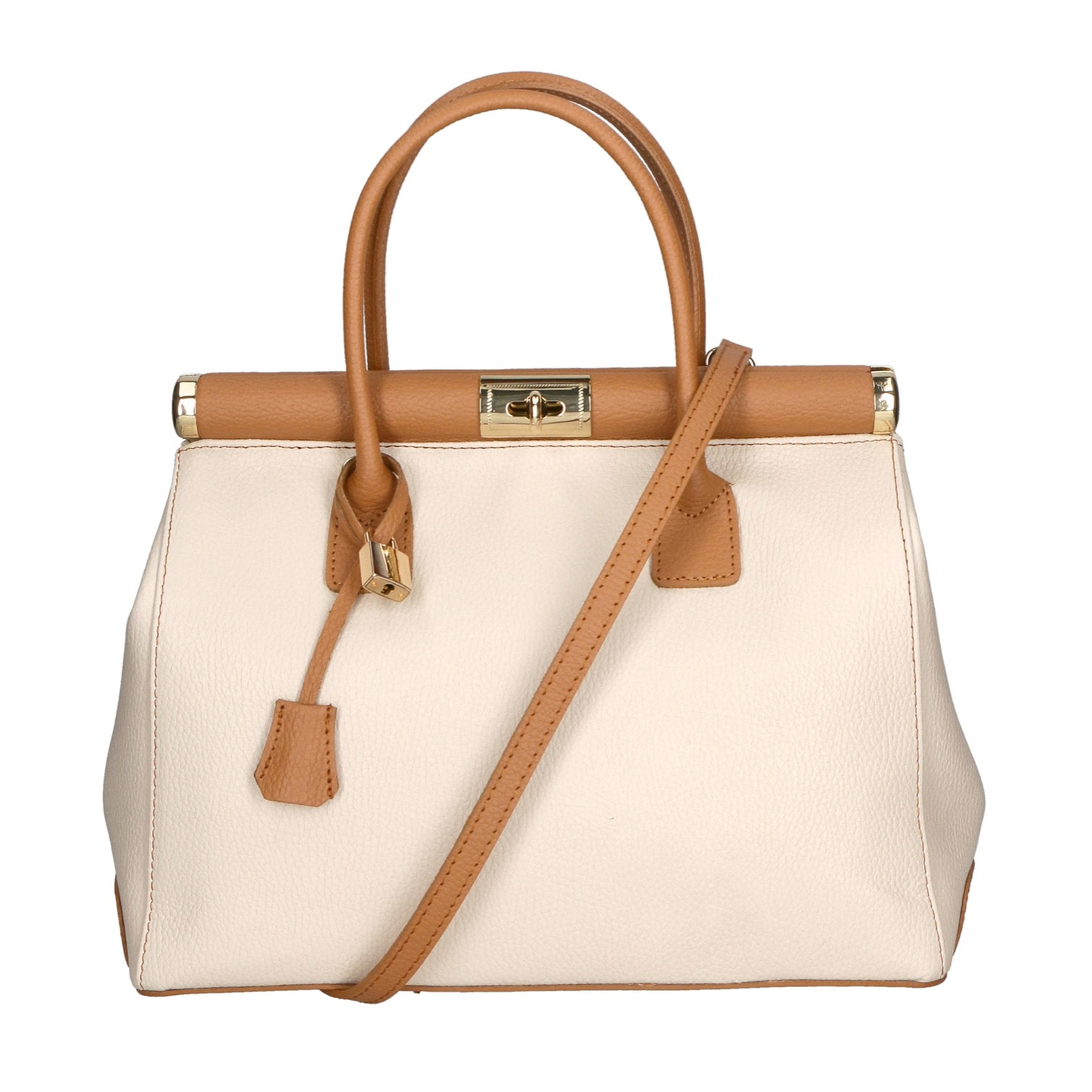 Borsa a mano da donna - Modello Aleria - Vera pelle - 35.0 x 26.0 x 16.0 cm