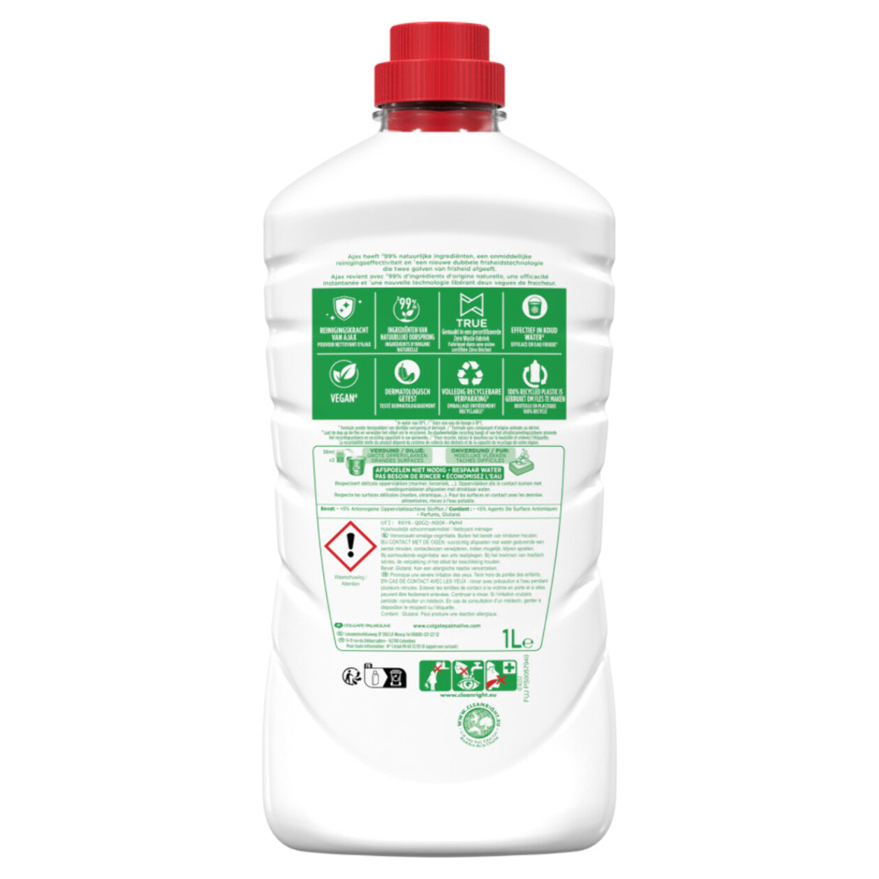 Pack de 8 - Nettoyant ménager Ajax Frais 1L