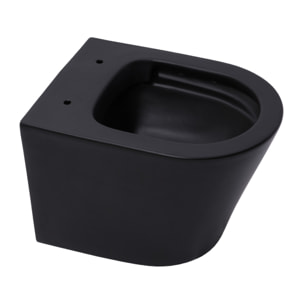 Pack WC bâti-support Geberit + WC Swiss Aqua Technologies sans bride + abattant SoftClose + plaque (SLIM-BlackInfinitio-A)