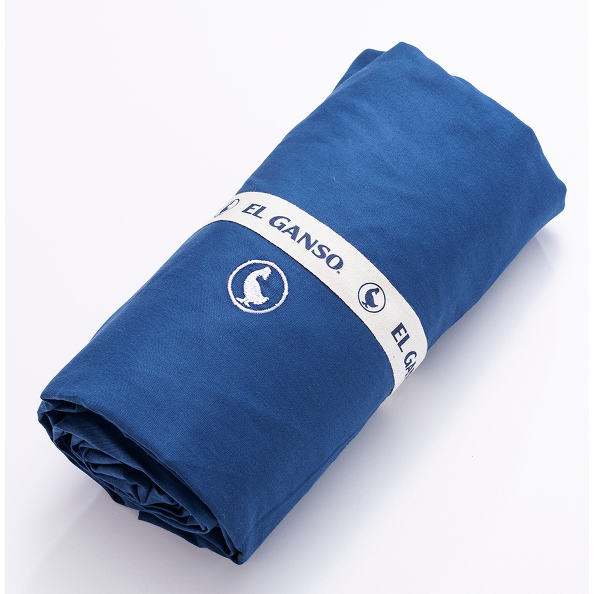 Sábana bajera (90x200+30cm solapa) 100%algodón 180tc color azul marino logo bordado el ganso