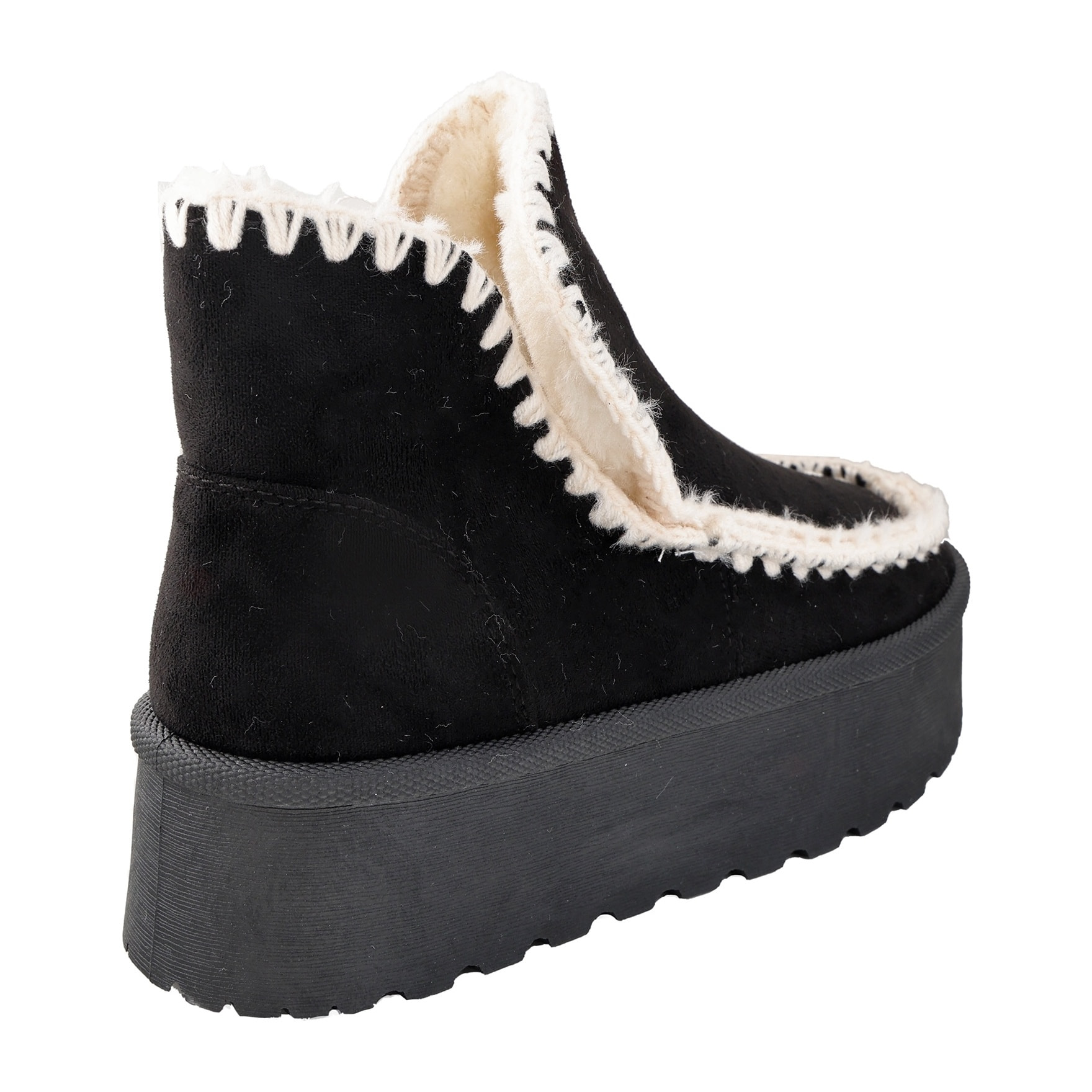 Stivaletti imbottiti in simil camoscio con platform