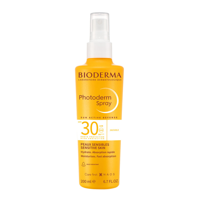 Photoderm - Spray Solaire Hydratant Invisible - Peaux Sensibles - SPF30