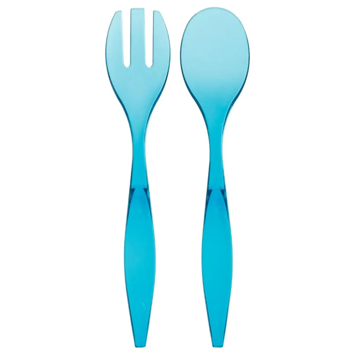 Couverts à salade "Square" bleu pétrole