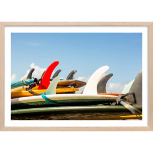 Affiche surf et derives Affiche + cadre en bois - Chêne
