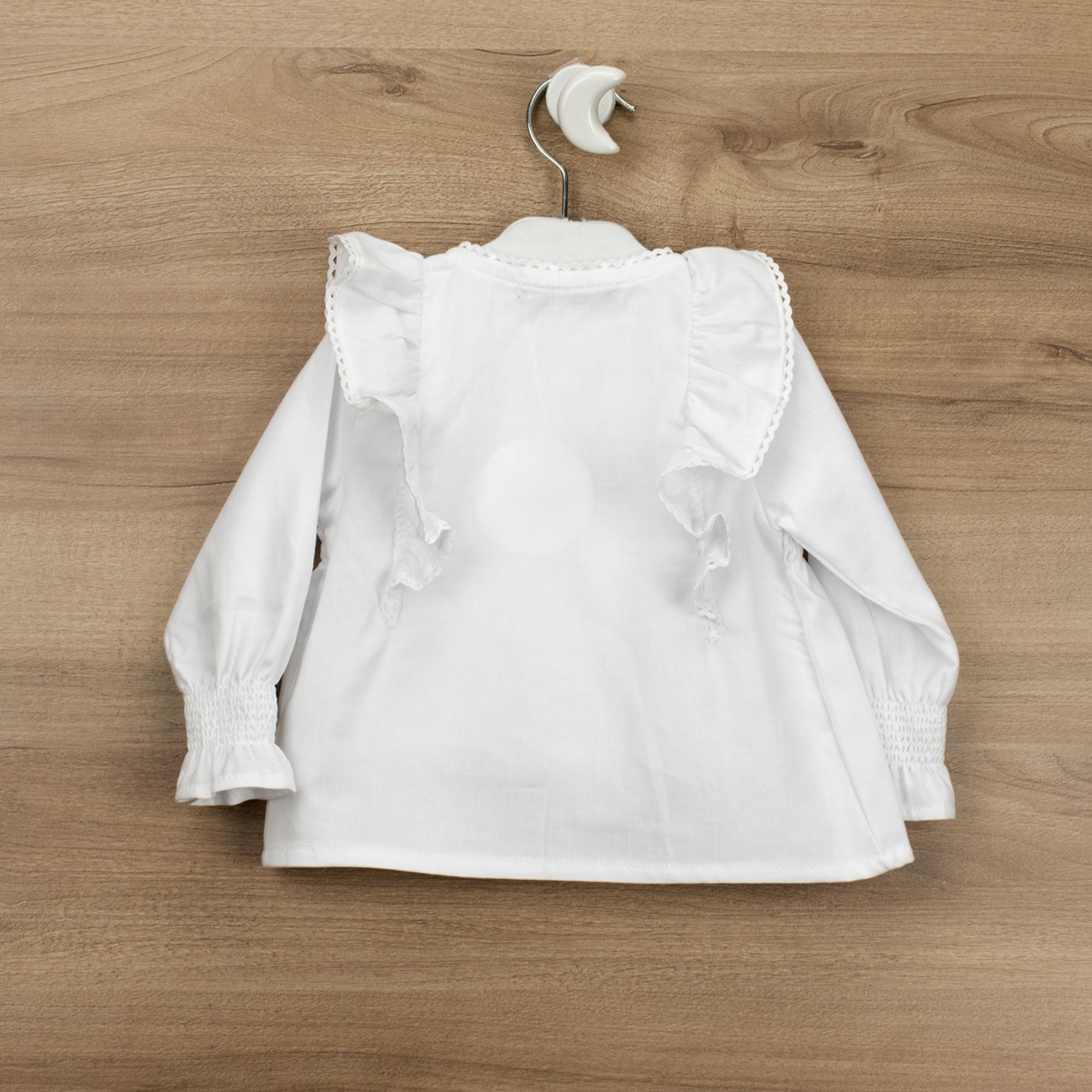 Blusa Engomado y Volantes Fusion Blanco