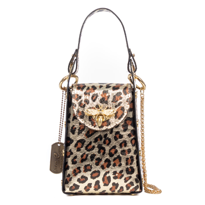Alviano borsa a mano donna. Pelle scamosciata autentica finitura laccata lucida.