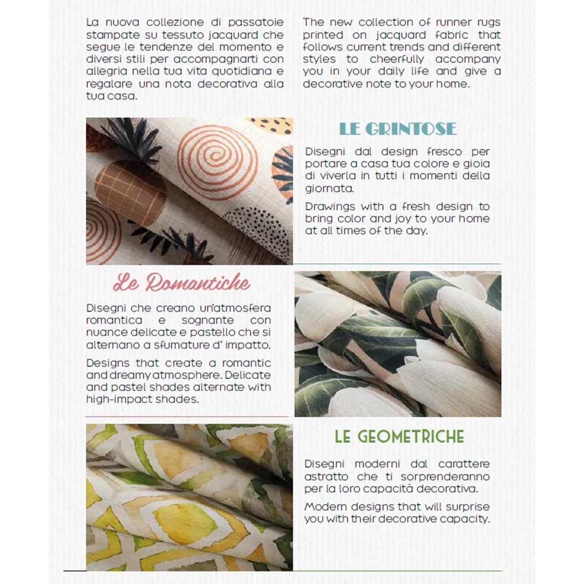 Passatoia cucina bagno ingresso multiuso, disegno fiori stile floreale