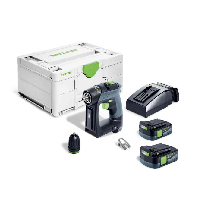 Perceuse-visseuse sans fil CXS 12 2,5-Plus - FESTOOL - avec 2 batteries 12V 2.5 Ah - chargeur - systainer - 576864