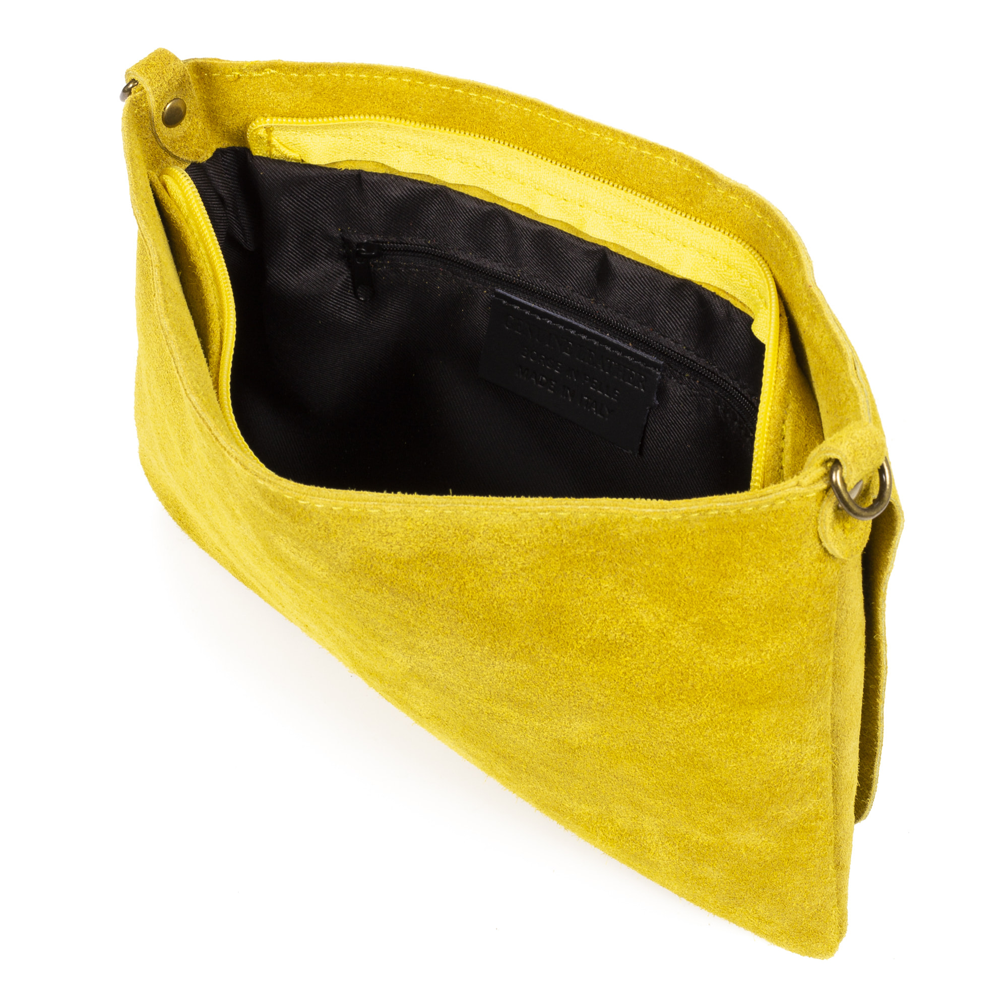 Alpette borsa a tracolla donna. Pelle scamosciata autentica.